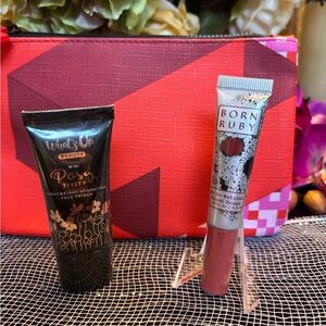 BORN RUBY OH-SO-NATURAL BLUSH DROPS/WHATS UP BEAUTY POSY TIVITY Primer NEW w/bag